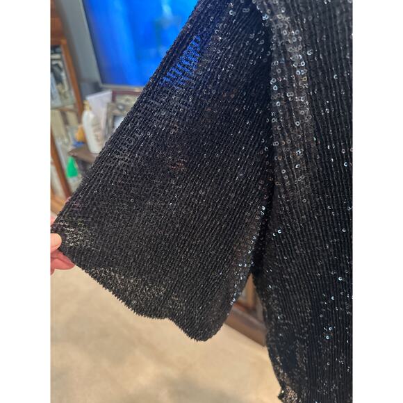 Women’s Entro Black Sequin Party Top. Size Large. NWT! - Picture 2 of 5